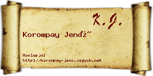 Korompay Jenő névjegykártya