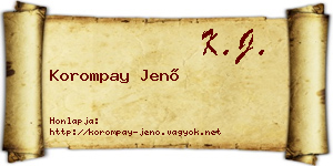Korompay Jenő névjegykártya