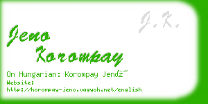 jeno korompay business card